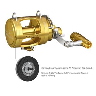 GOMEXUS Saltwater Trolling Reel 2 Speed 30W to 80W 50-132lbs