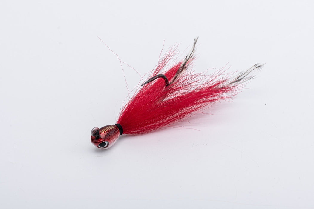 Rooster Bucktail Rattle Jig 1oz - VENSE Colorado - Red/Black