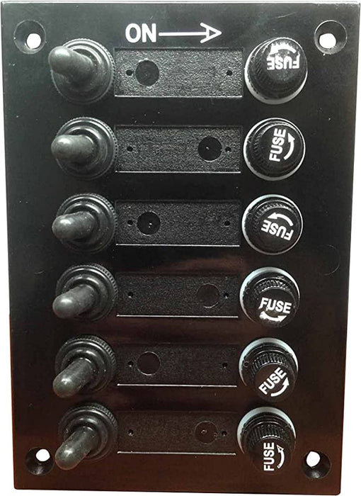6 Gang Fused Marine Switch Panel - Marpac