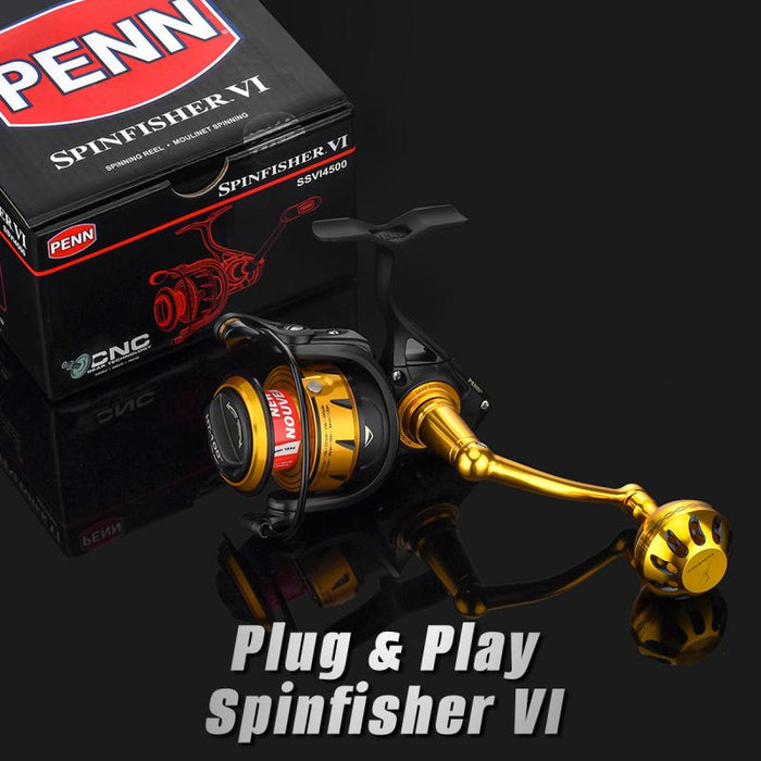 Plug&play Aluminum Power Handle for Penn Spinfisher VI&VII and Slammer III&IV - Gomexus