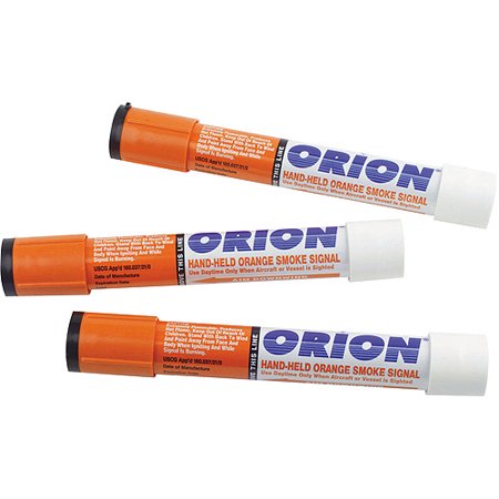 Hand Held Orange Smoke Marine Flares 3pk - Orion
