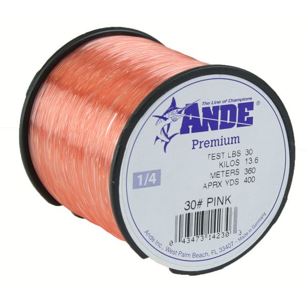 Ande Monofilament Line (Pink, 50 -Pounds Test, 1/4# Spool) 