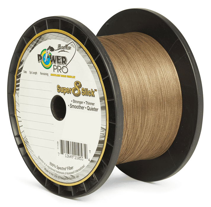 Super 8 Slick 1500yd Braided Line - Timber Brown - Power Pro