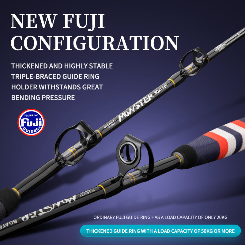 GOOFISH Gamefish Fishing Rod 168cm Saltwater Trolling Casting Baiting Rod with FUJI Setting and Alu Alloy Reel Seat