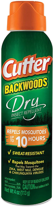 Cutter Backwoods Dry Insect Repellent, Aerosol, 4-ounce