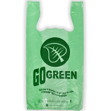 Biodegradable Plastic T- Shirt Bags - Go Green