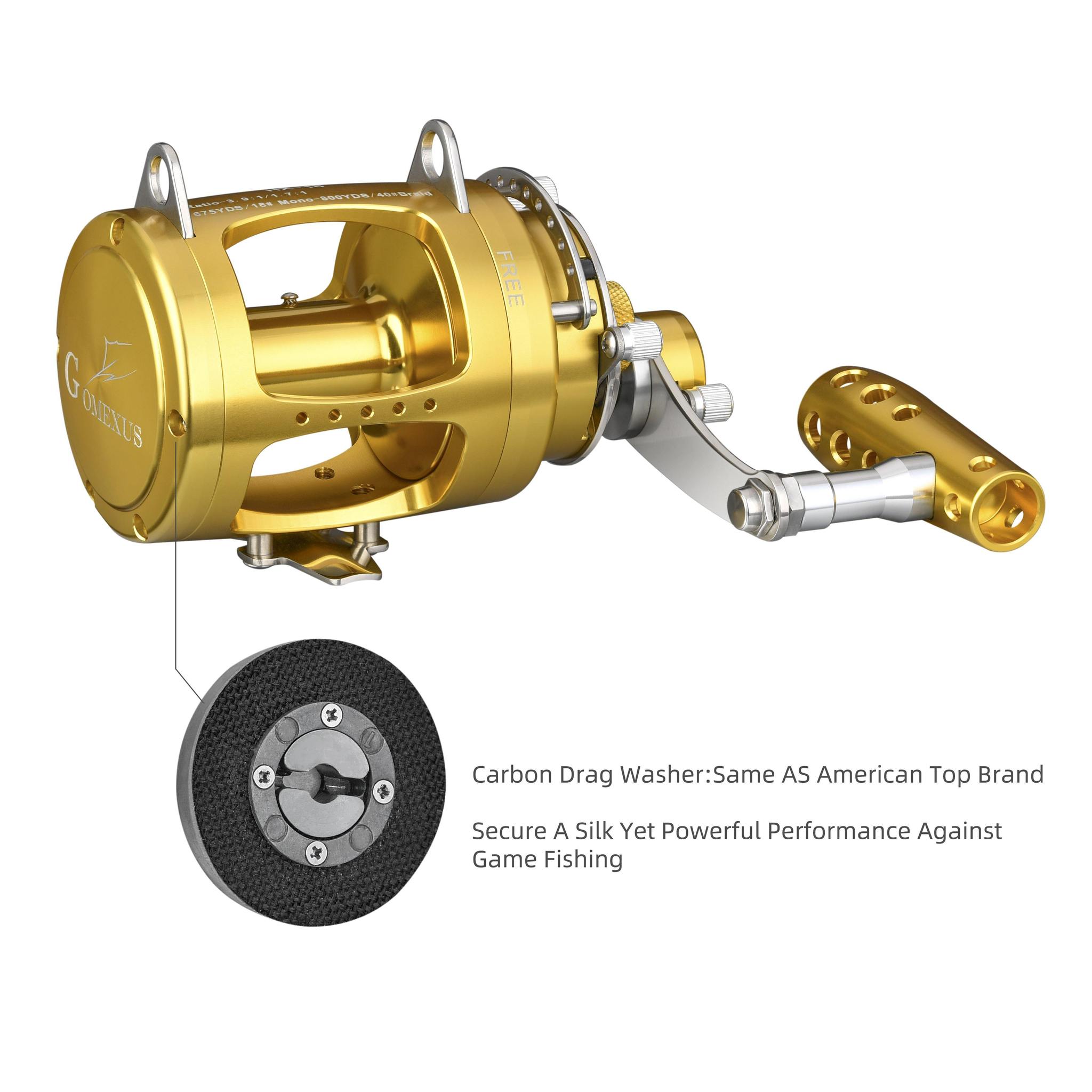 GOMEXUS Saltwater Trolling Reel 2 Speed 30W to 80W 50-132lbs HX30-GD One Stop Marine GOMEXUS Saltwater Trolling Reel 2 Speed 30W to 80W 50-132lbs HX30-GD One Stop Marine