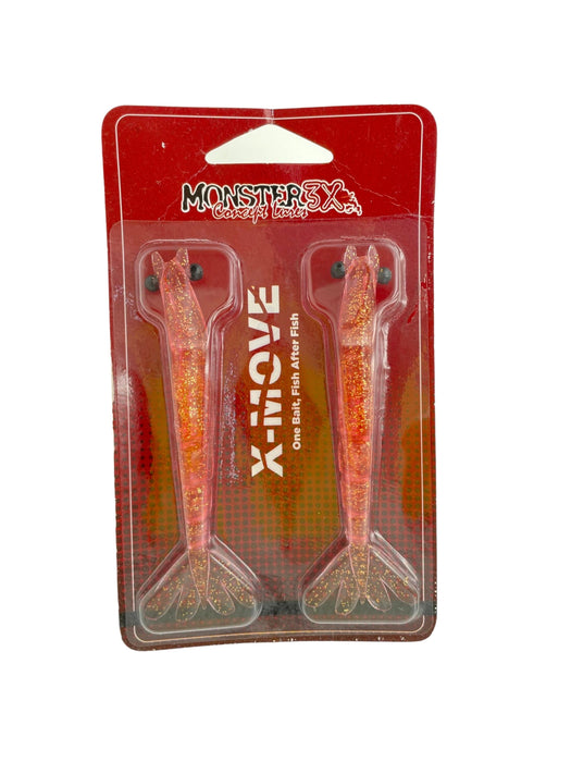 X-Move Shrimp - Monster 3X, 4-3/4 in / Cobre - Pink/Gold Flake