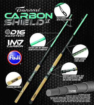 ⁣Tsunami Carbon Shield II Spinning Rods