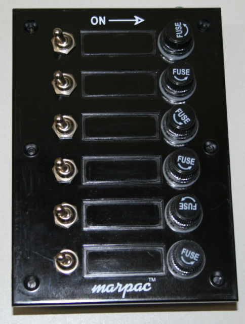 6 Gang Fused Marine Switch Panel - Marpac